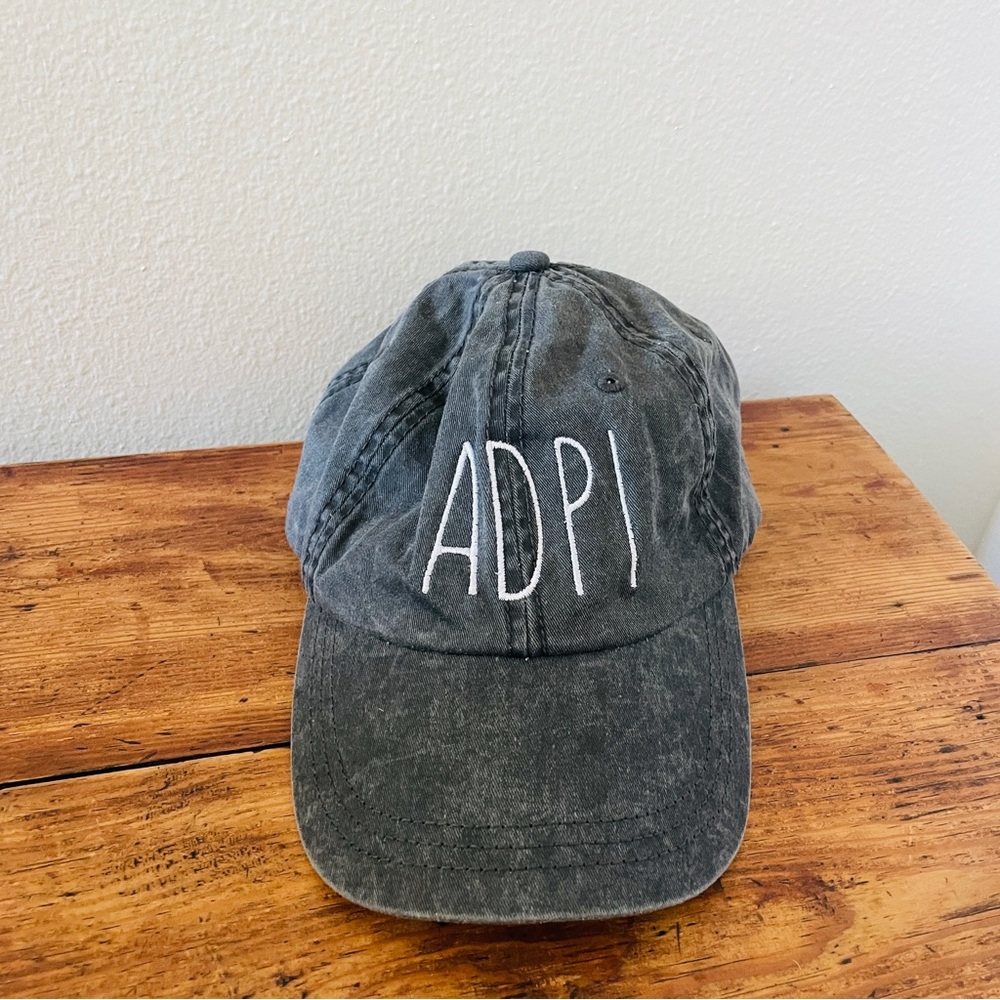 Charcoal Gray ADPI Sorority Baseball Cap Hat